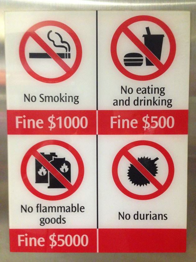 Why is the fine not listed for bringing durians on board? Does it depend on how bad-smelling they are? Or do they just take the durians away?