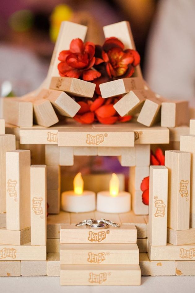 Our Jenga-themed Centerpiece, designed by Sebastian Palacios.