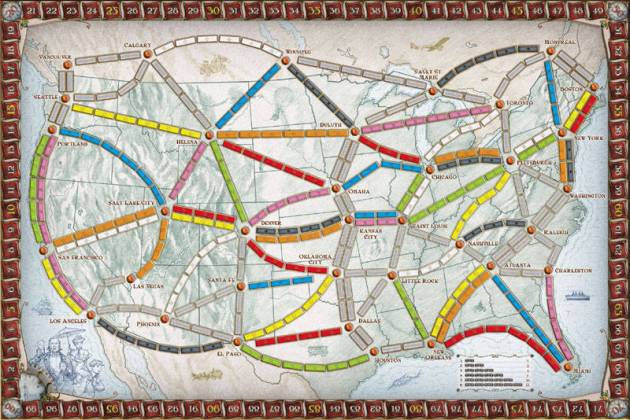 Ticket to Ride US/Canada Map